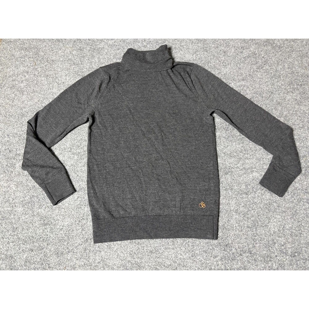 Scotch & Soda Sweater Mens M Gray Long Sleeve Turtleneck Knit Pullover Logo